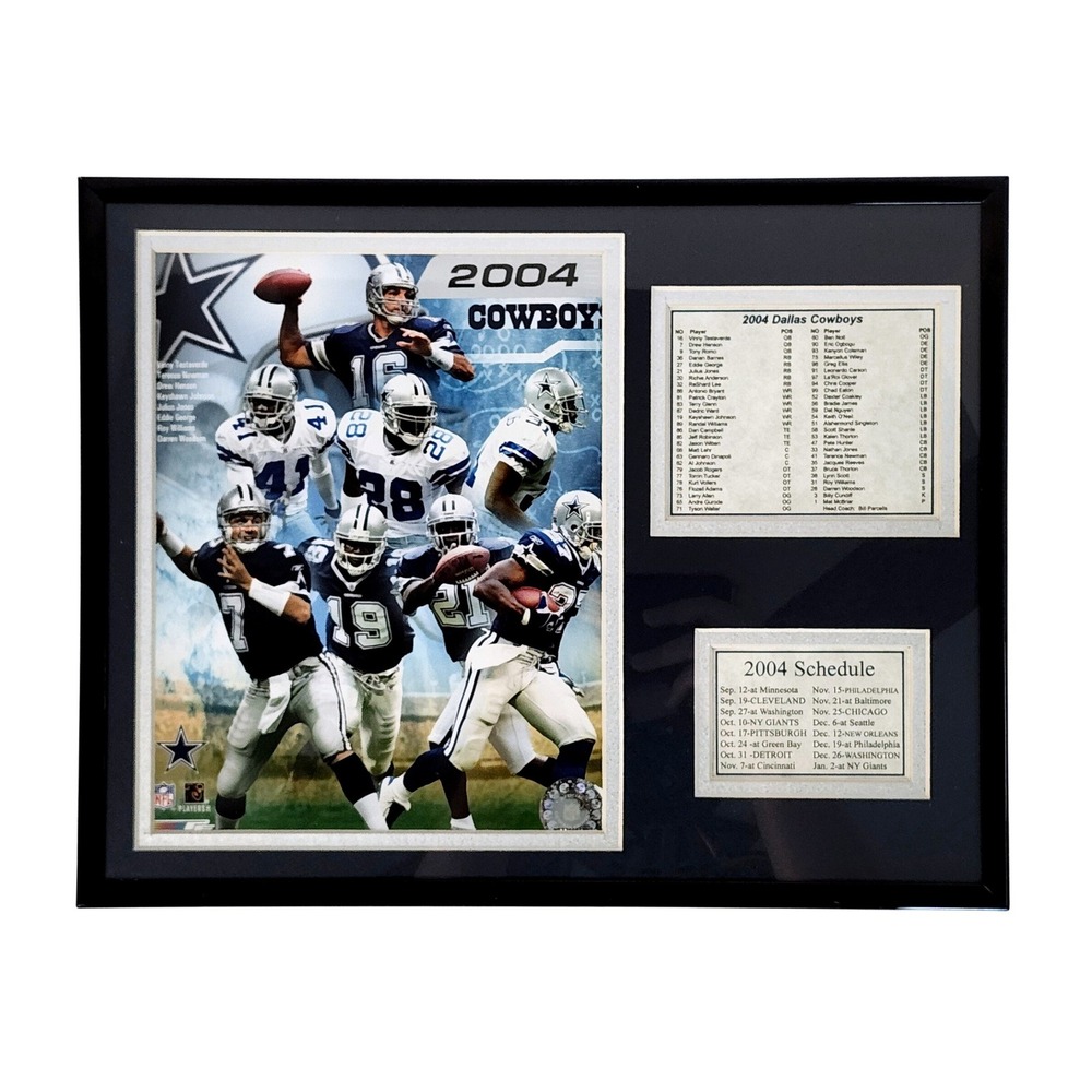 2004 Dallas Cowboys Framed Team‎ Photo Collage Roster Schedule NFL Memorabilia